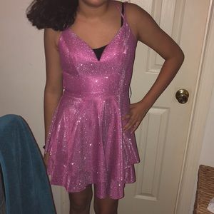 Pink metallic dress-Juniors
